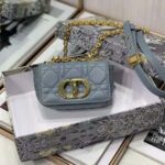 Dior Women Micro Dior Caro Bag Cloud Blue Supple Cannage Calfskin – Image 2