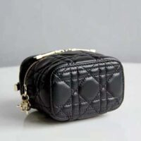 Dior Women Micro Lady Dior Vanity Case Cannage Lambskin-black (1)