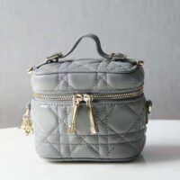 Dior Women Micro Lady Dior Vanity Case Cannage Lambskin-gray (1)