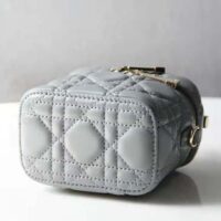 Dior Women Micro Lady Dior Vanity Case Cannage Lambskin-gray (1)