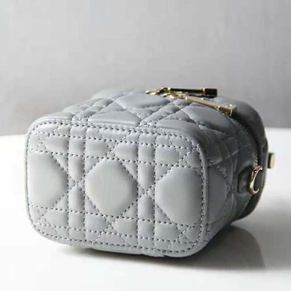 Dior Women Micro Lady Dior Vanity Case Cannage Lambskin-gray (5)