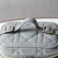 Dior Women Micro Lady Dior Vanity Case Cannage Lambskin-gray (1)