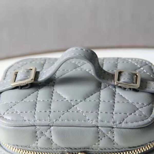 Dior Women Micro Lady Dior Vanity Case Cannage Lambskin-gray (9)