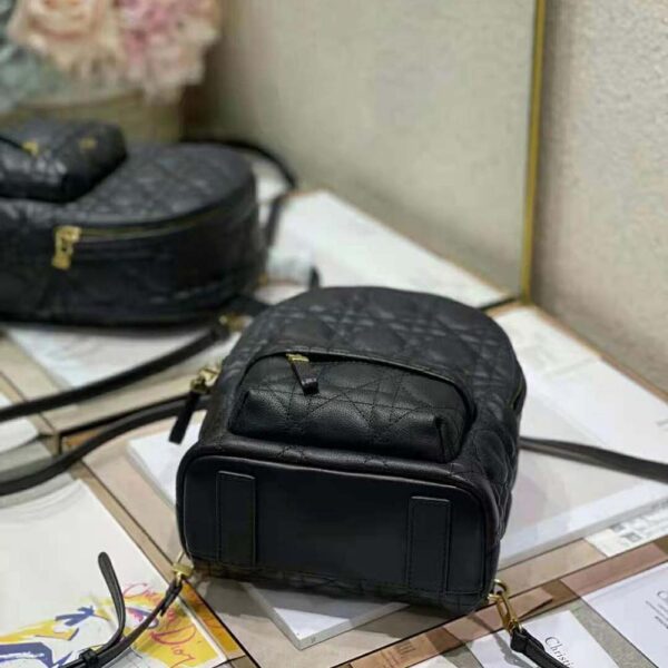 Dior Women Mini Dior Backpack Black Cannage Lambskin (7)