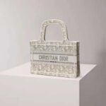 Dior Women Mini Dior Book Tote Gold-Tone Dior Oblique Embroidery - Imagen 3