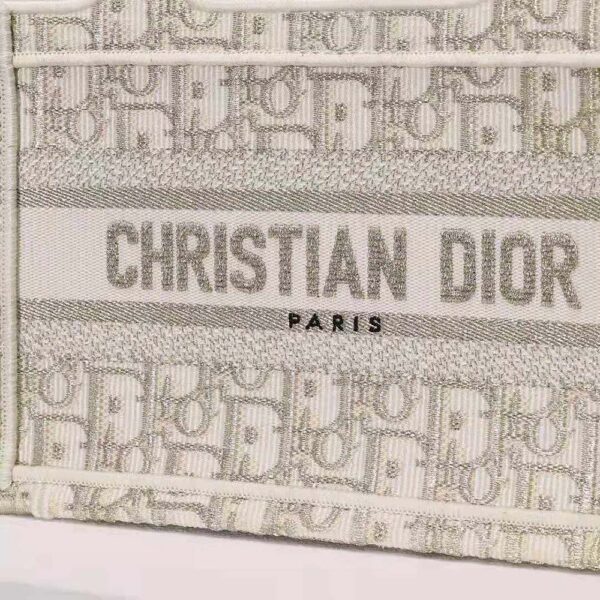 Dior Women Mini Dior Book Tote Gold-Tone Dior Oblique Embroidery (6)