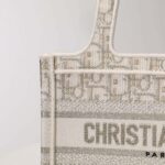 Dior Women Mini Dior Book Tote Gold-Tone Dior Oblique Embroidery - Imagen 7