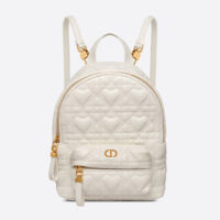 Dior Women Mini Dioramour Dior Backpack Latte Cannage Lambskin with Heart Motif (1)