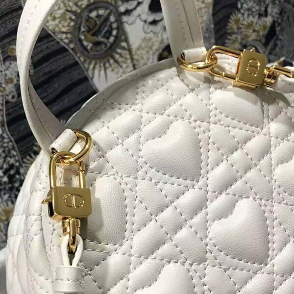 Dior Women Mini Dioramour Dior Backpack Latte Cannage Lambskin with Heart Motif (7)