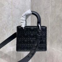 Dior Women Mini Lady Dior Bag Black Cannage Calfskin with Diamond Motif (1)