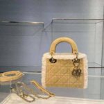 Dior Women Mini Lady Dior Bag Camel-Colored Cannage Shearling - Image 2