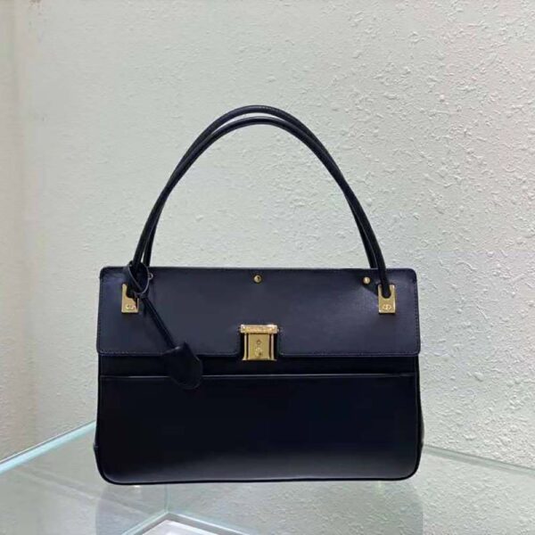 Dior Women Parisienne Bag Black Smooth Calfskin (2)