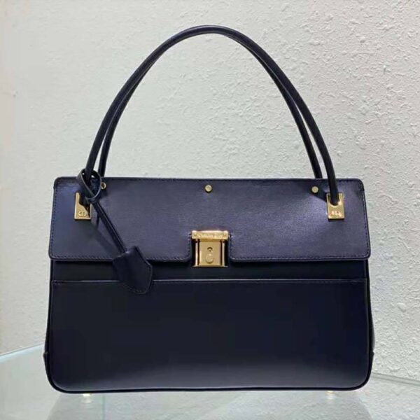 Dior Women Parisienne Bag Black Smooth Calfskin (3)