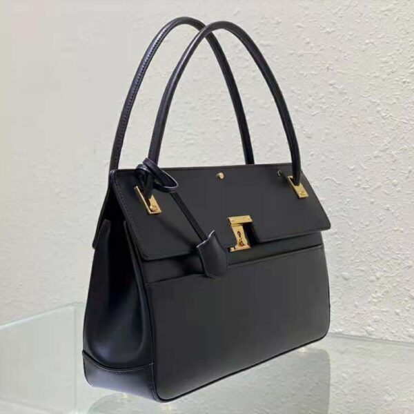 Dior Women Parisienne Bag Black Smooth Calfskin (4)