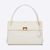 Dior Women Parisienne Bag Latte Smooth Calfskin-White (1)