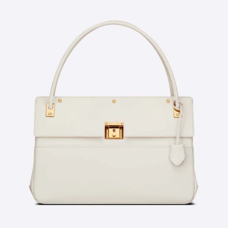 Dior Women Parisienne Bag Latte Smooth Calfskin
