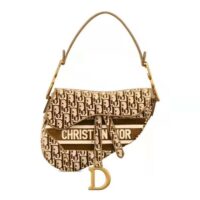 Dior Women Saddle Bag Brown Dior Oblique Embroidery (1)