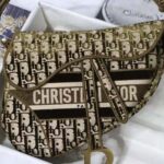 Dior Women Saddle Bag Brown Dior Oblique Embroidery – Bild 4