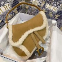 Dior Women Saddle Bag Camel-Colored Shearling (1)