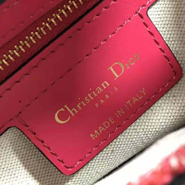 Dior Women Saddle Bag Toile DE Jouy Reverse Jacquard-Red (10)
