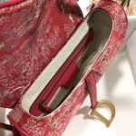 Dior Women Saddle Bag Toile DE Jouy Reverse Jacquard-Red – Image 9
