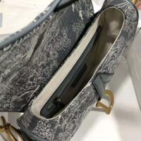 Dior Women Saddle Bag Toile DE Jouy Reverse Jacquard-SIlver (1)