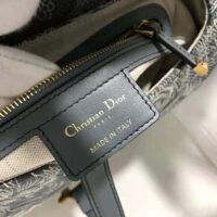 Dior Women Saddle Bag Toile DE Jouy Reverse Jacquard-SIlver (1)