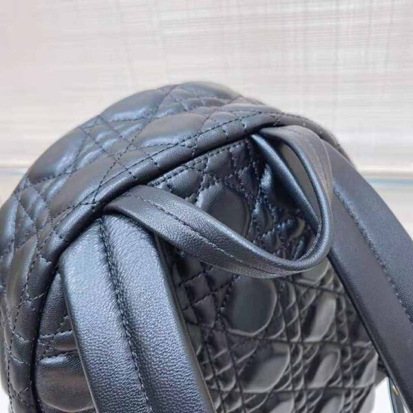 Dior Women Small Dior Backpack Black Cannage Lambskin (7)