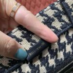 Dior Women Small Dior Book Tote Black Houndstooth Embroidery - Image 10