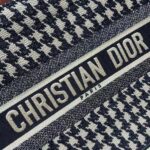 Dior Women Small Dior Book Tote Black Houndstooth Embroidery - Image 8
