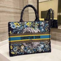 Dior Women Small Dior Book Tote Blue Dior Constellation Embroidery (1)