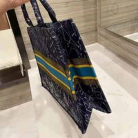 Dior Women Small Dior Book Tote Blue Dior Constellation Embroidery (1)