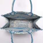 Dior Women Small Dior Book Tote Cornflower Blue Toile De Jouy Embroidery - Image 5