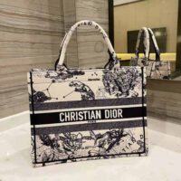 Dior Women Small Dior Book Tote Latte Multicolor Dior Zodiac Embroidery (1)