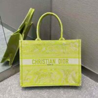 Dior Women Small Dior Book Tote Lime Toile de Jouy Reverse Embroidery (1)