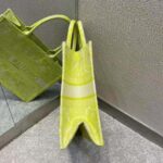 Dior Women Small Dior Book Tote Lime Toile De Jouy Reverse Embroidery - Image 5