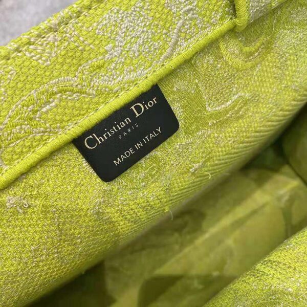 Dior Women Small Dior Book Tote Lime Toile de Jouy Reverse Embroidery (8)