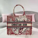 Dior Women Small Dior Book Tote Red and White D-Royaume D Amour Embroidery - immagine 4
