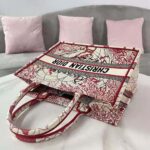 Dior Women Small Dior Book Tote Red and White D-Royaume D Amour Embroidery - immagine 7
