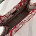 Dior Women Small Dior Book Tote Red and White D-Royaume D Amour Embroidery - immagine 10