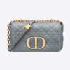 Dior Women Small Dior Caro Bag Cloud Blue Supple Cannage Calfskin