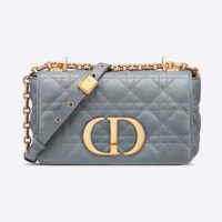 Dior Women Small Dior Caro Bag Cloud Blue Supple Cannage Calfskin (1)