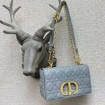 Dior Women Small Dior Caro Bag Cloud Blue Supple Cannage Calfskin - Image 2