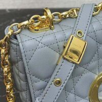 Dior Women Small Dior Caro Bag Cloud Blue Supple Cannage Calfskin (1)