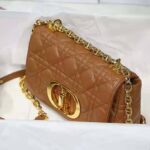 Dior Women Small Dior Caro Bag Cognac-Colored Supple Cannage Calfskin – Image 5
