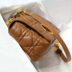 Dior Women Small Dior Caro Bag Cognac-Colored Supple Cannage Calfskin – Image 7