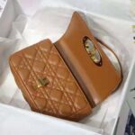 Dior Women Small Dior Caro Bag Cognac-Colored Supple Cannage Calfskin – Image 4