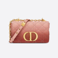 Dior Women Small Dior Caro Bag Pink Gradient Cannage Lambskin (1)