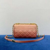 Dior Women Small Dior Caro Bag Pink Gradient Cannage Lambskin (1)