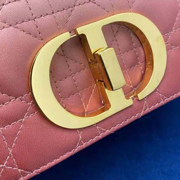 Dior Women Small Dior Caro Bag Pink Gradient Cannage Lambskin (6)